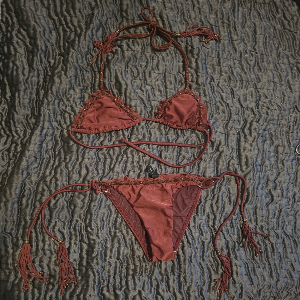 ViX Rope Braid Triangle-Top Side-Tie Bikini XS